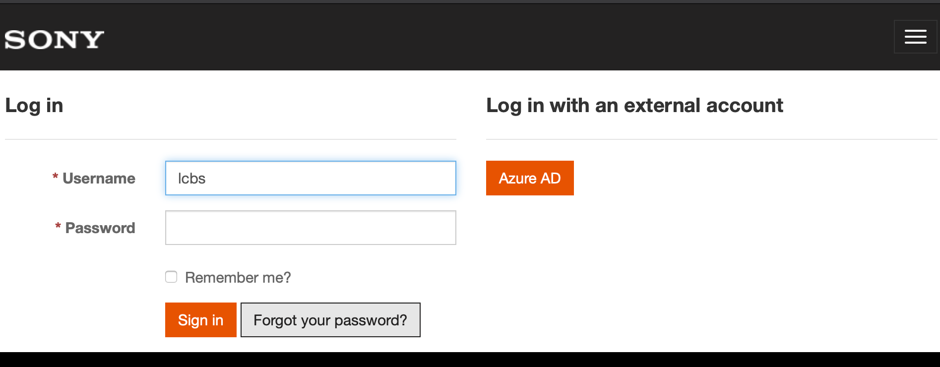 Forgot Password Button Screenshot